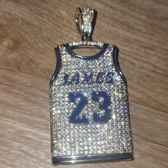 lebron-james-jeweled-  Lebron James jersey pendent